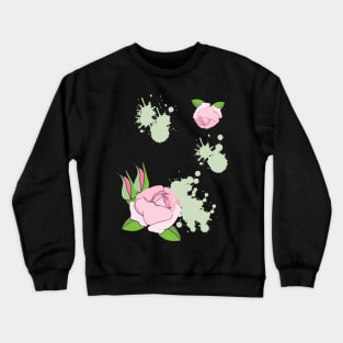 Pretty painted roses in pink Crewneck Sweatshirt